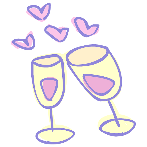 Transparent Beer Drawing Drink Heart Champagne Stemware for New Year