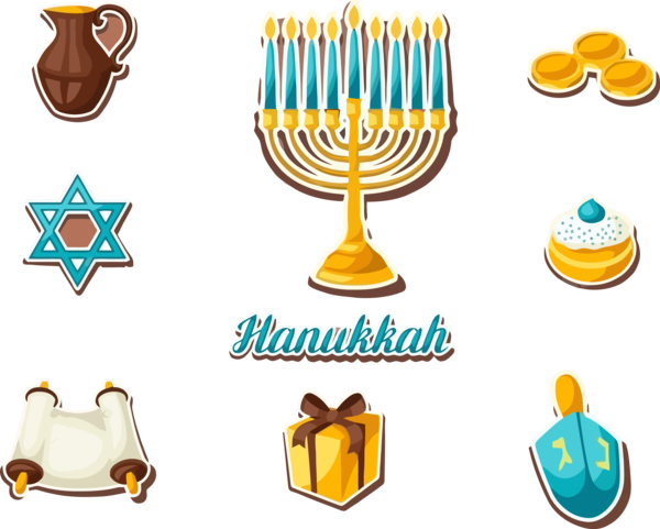Transparent Hanukkah Yellow Hanukkah Menorah for Happy Hanukkah for Hanukkah
