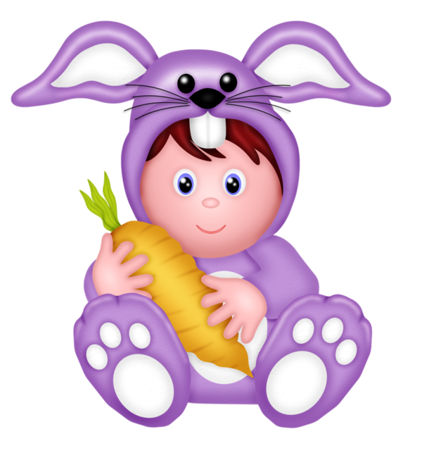 Transparent Easter Bunny Rabbit Hare Purple Violet for Easter