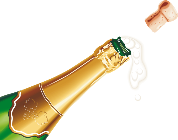 Transparent Champagne Wine Beer Drink for New Year