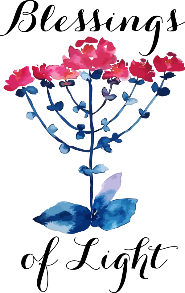 Transparent Hanukkah Font Plant Flower for Happy Hanukkah for Hanukkah