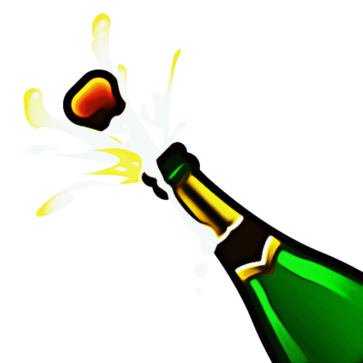 Transparent Champagne Emoji Wine Yellow Logo for New Year