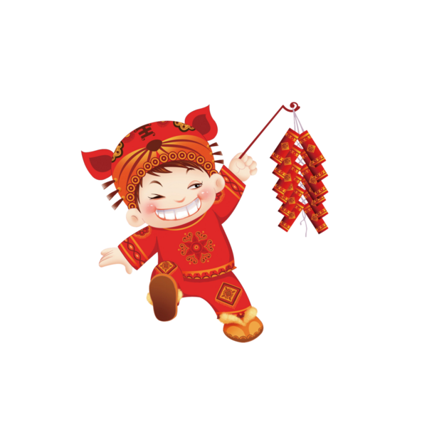 Transparent Firecracker Chinese New Year Oudejaarsdag Van De Maankalender Red for New Year