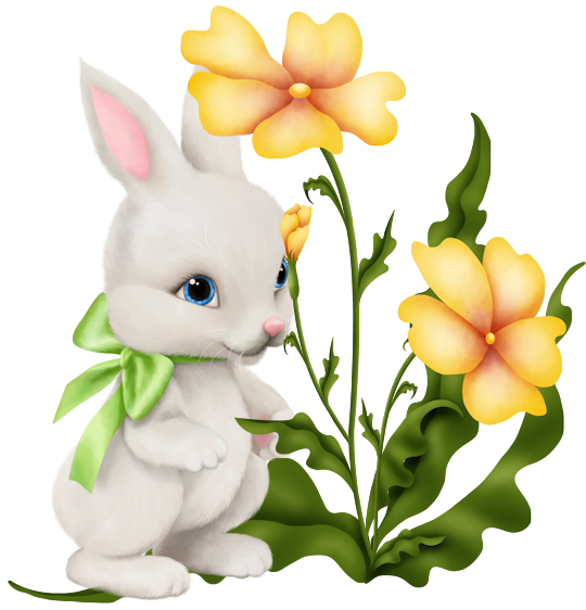 Transparent Easter Bunny Rabbit Easter Flower Figurine for Easter