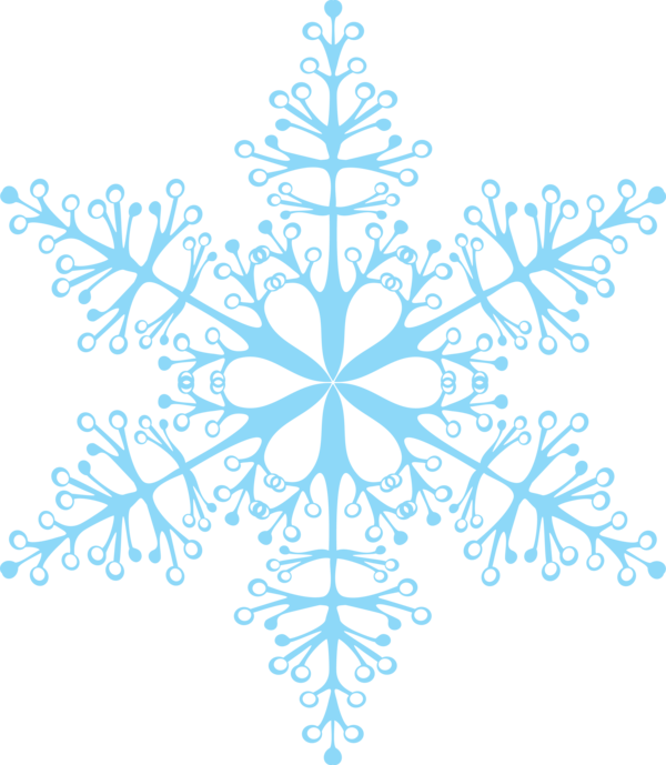 Transparent Snowflake Christmas Christmas Ornament Blue Line Art for Christmas