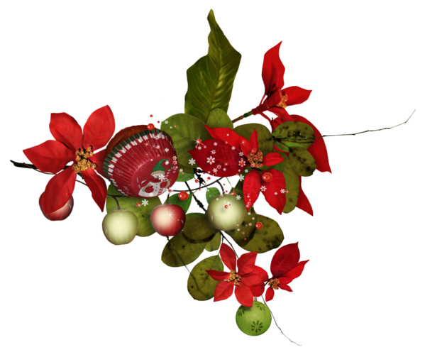 Transparent Christmas Floral Design Wreath Plant Flower for Christmas