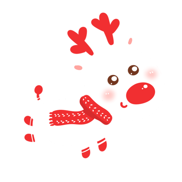 Transparent Santa Claus Christmas Reindeer Petal Heart for Christmas