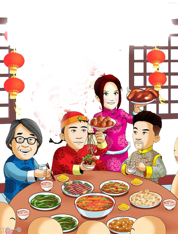 Transparent Reunion Dinner Chinese New Year New Year Cuisine Play for New Year