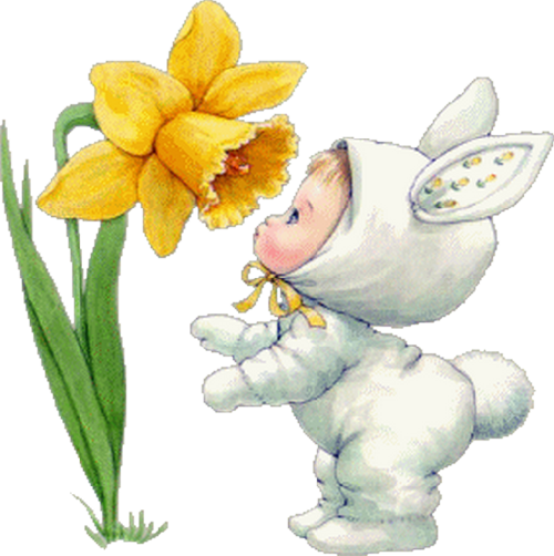 Transparent Easter Easter Bunny Drawing Flower Yellow for Easter