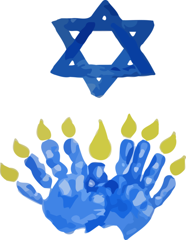Transparent Hanukkah Hand Electric blue for Happy Hanukkah for Hanukkah