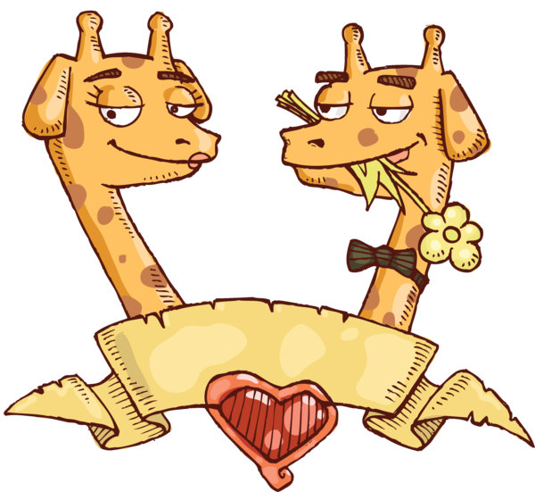 Transparent Northern Giraffe Cartoon Vinegar Valentines Giraffidae Giraffe for Valentines Day