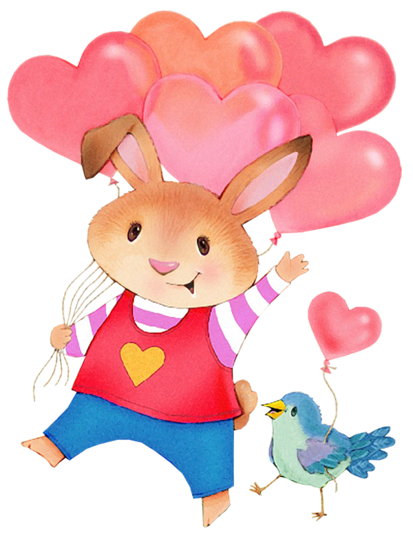 Transparent Easter Bunny Birthday Balloon Heart Toy for Easter