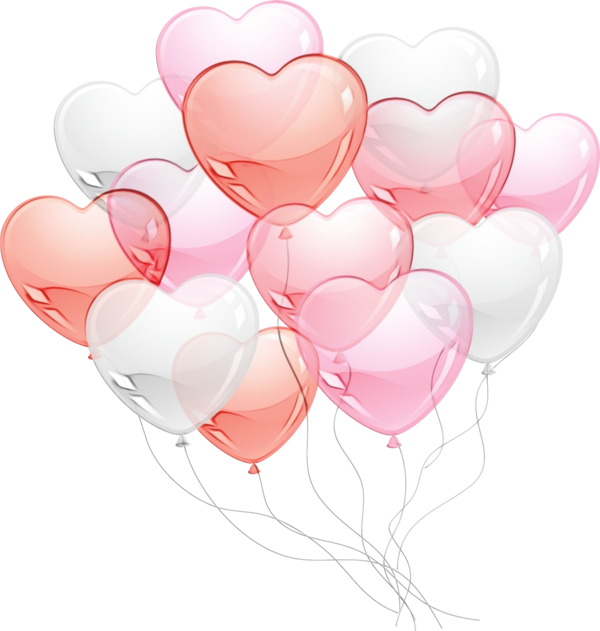 Transparent Balloon Heart Pink for Valentines Day