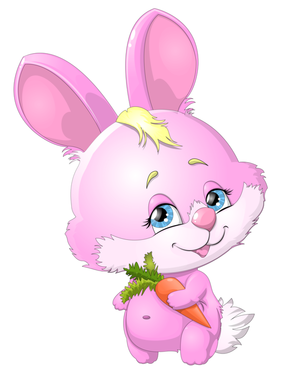 Transparent Easter Bunny Rabbit Cartoon Pink for Easter