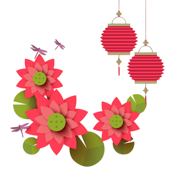 Transparent Budaya Tionghoa Midautumn Festival Chinese New Year Christmas Ornament Flower for New Year