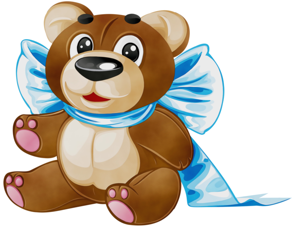 Transparent Cartoon Teddy Bear Brown for Valentines Day