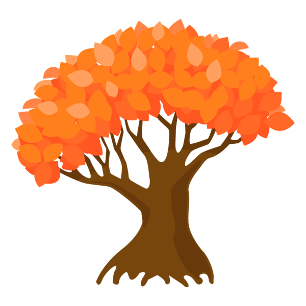 Transparent Thanksgiving Orange Tree Plant for Fall Leaves for Thanksgiving