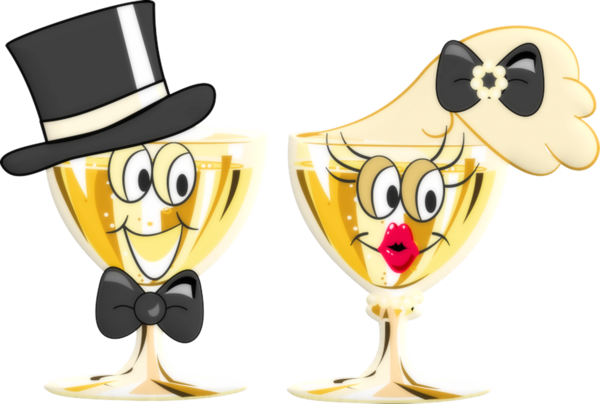 Transparent Champagne Cartoon Animation Food Fruit for New Year
