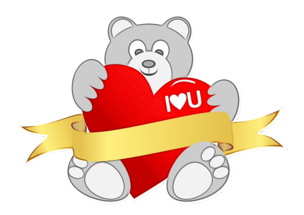 Transparent Cartoon Red Heart for Valentines Day