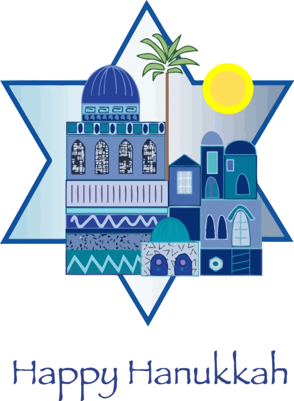 Transparent Hanukkah Line Logo Architecture for Happy Hanukkah for Hanukkah