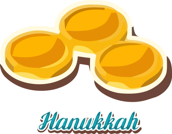 Transparent Hanukkah Yellow Font Logo for Happy Hanukkah for Hanukkah