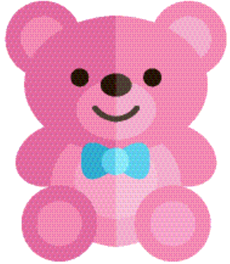 Transparent Teddy Bear Pink Toy for Valentines Day