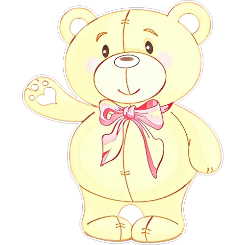 Transparent Teddy Bear Cartoon Pink for Valentines Day