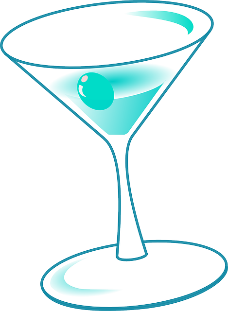 Transparent Drink Da Bunker Sports Bar Bar Martini Glass Line for New Year