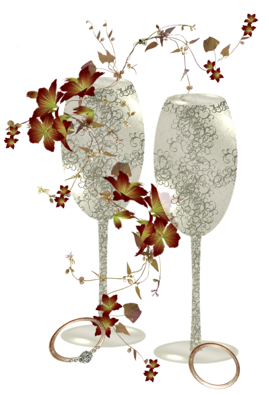 Transparent Wedding Toast Birthday Champagne Stemware Flora for New Year