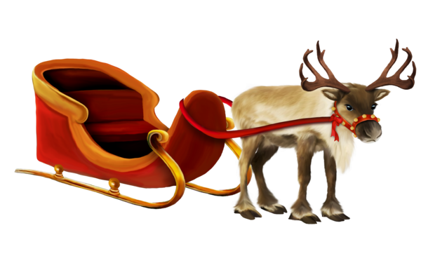 Transparent Santa Claus Village Rudolph Reindeer Chariot Deer for Christmas