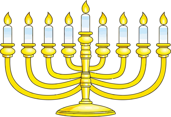 Transparent Hanukkah Candle holder Menorah Yellow for Hanukkah Candle for Hanukkah
