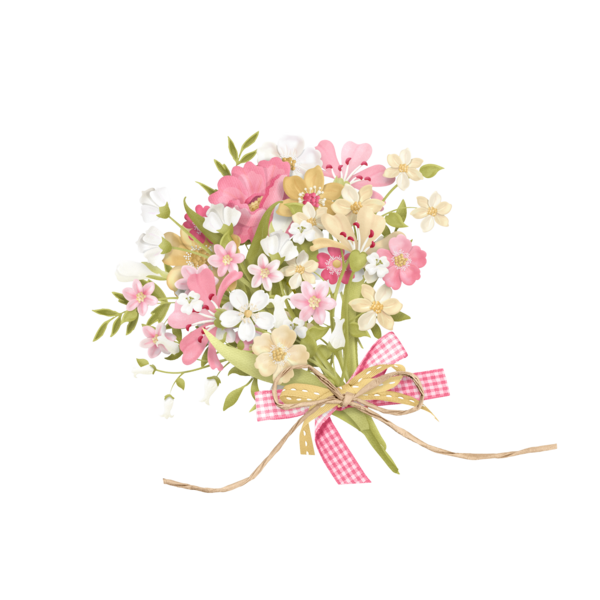 Transparent Flower Flower Bouquet Floral Design Pink Plant for New Year