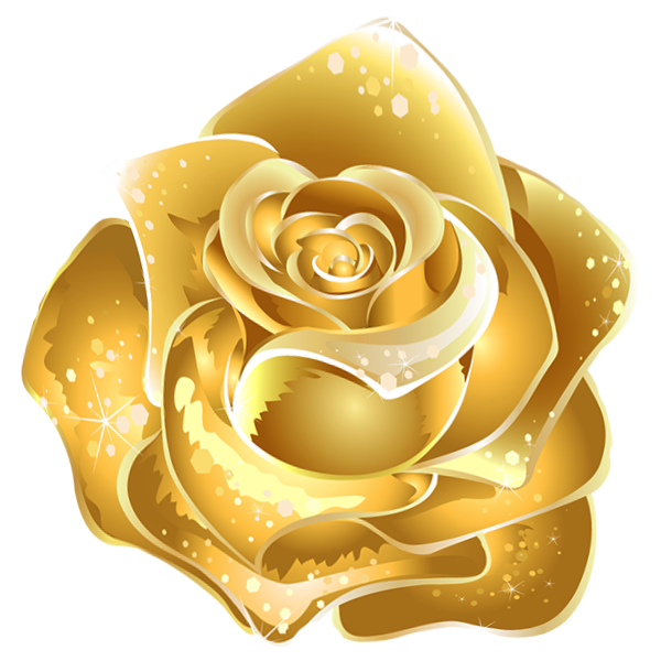 Transparent Rose Flower Gold Yellow for Valentines Day