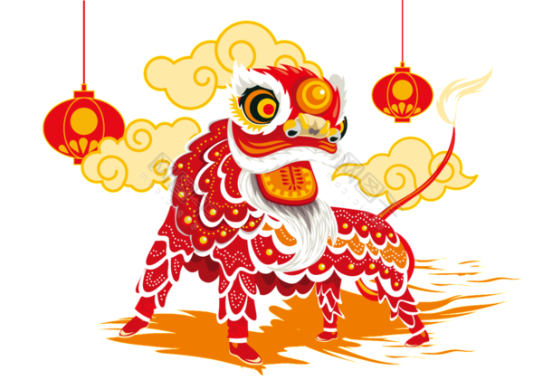 Transparent Lion Lion Dance Dragon Dance Ornament for New Year
