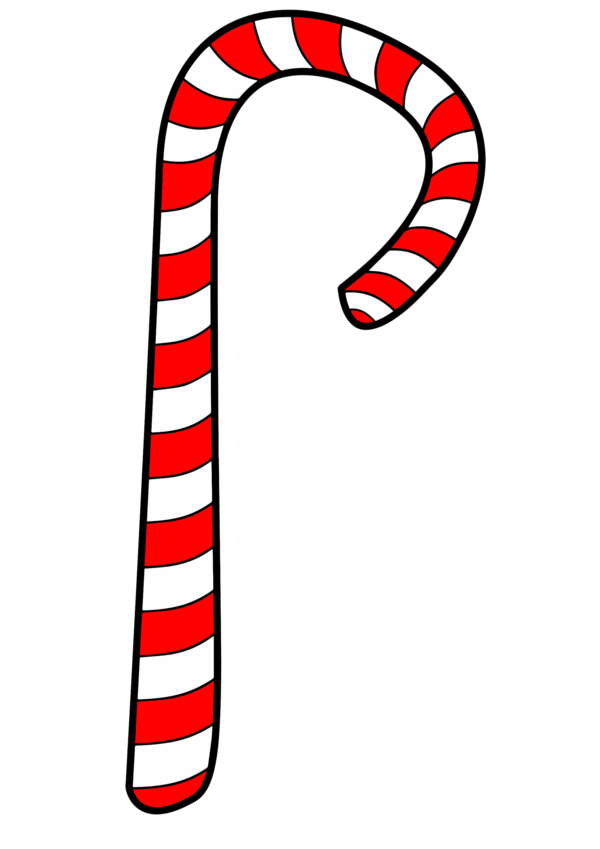 Transparent Stick Candy Candy Cane Cartoon Red Line for Christmas