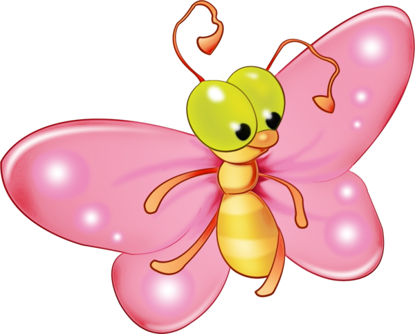 Transparent Insect Character Pink M Pink for New Year