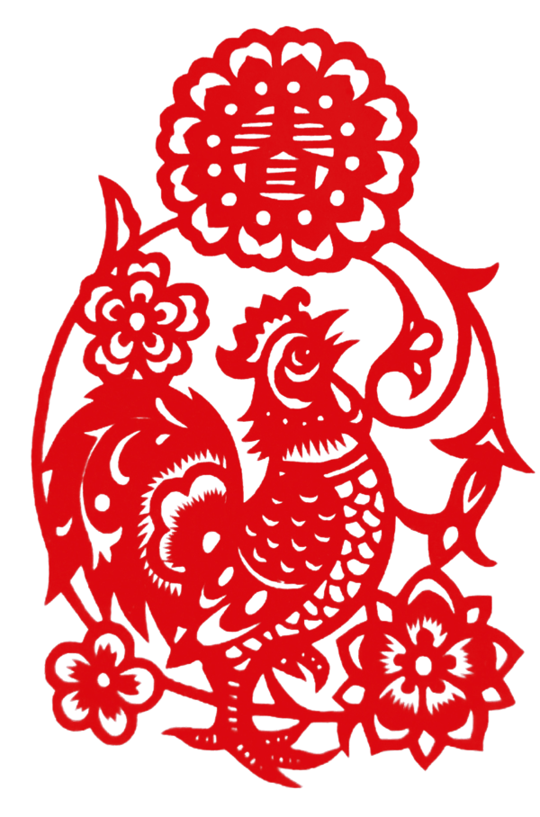 Transparent Chinese Zodiac Papercutting Chinese New Year Heart Point for New Year