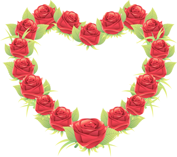 Transparent Rose Red Heart for Valentines Day