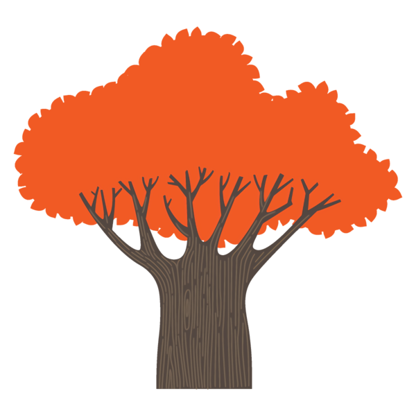 Transparent Thanksgiving Orange Tree Logo for Fall Leaves for Thanksgiving