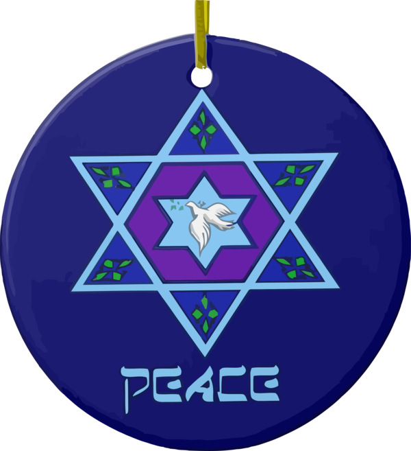 Transparent Hanukkah Cobalt blue Ornament Electric blue for Happy Hanukkah for Hanukkah