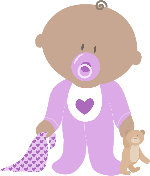 Transparent Cartoon Teddy Bear Purple for Valentines Day