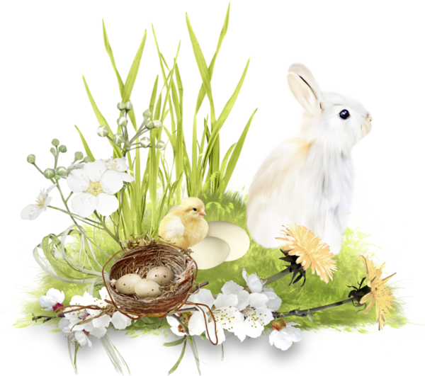 Transparent Easter Easter Bunny Scrapbooking Flower Rabbit for Easter
