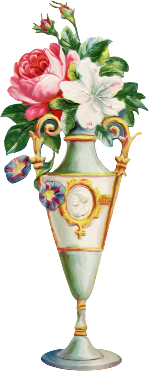 Transparent Vase Of Flowers Victorian Era Vase Plant Flower for New Year