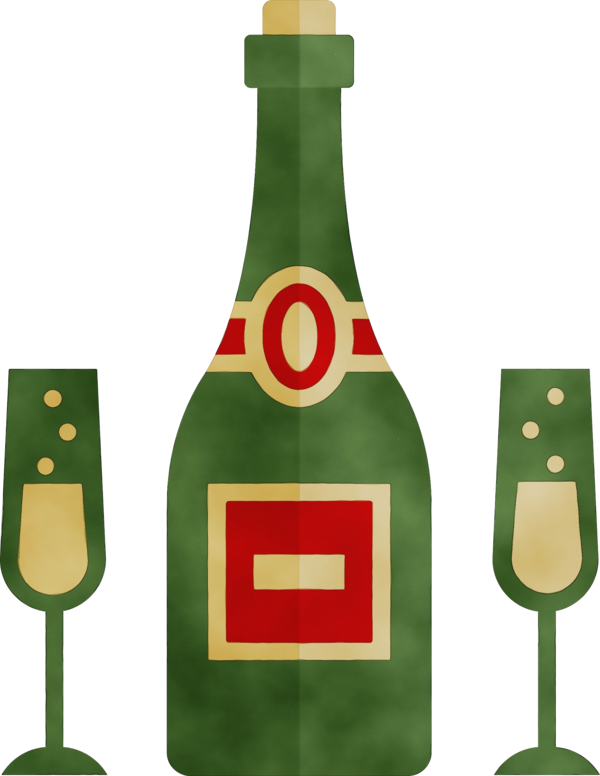 Transparent Green Bottle Wine Bottle for New Year
