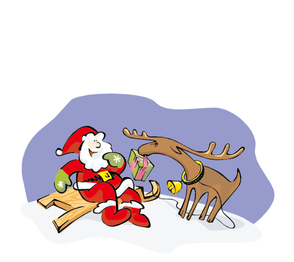 Transparent Reindeer Ded Moroz Santa Claus Holiday Deer for Christmas