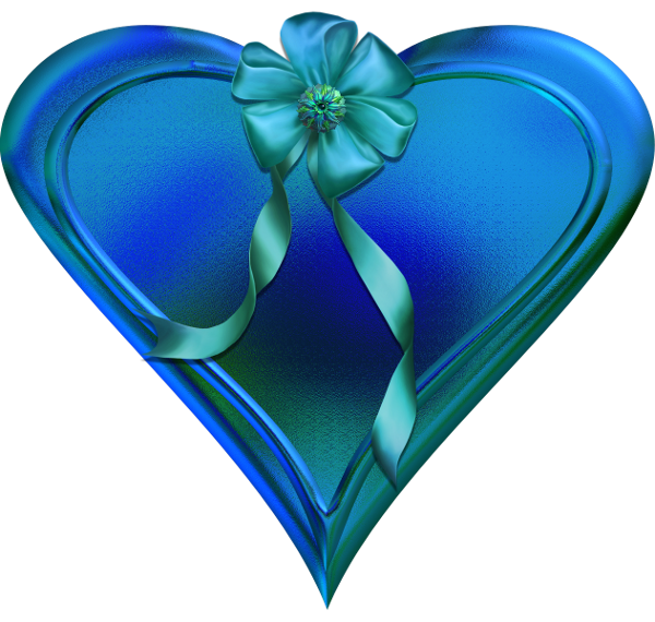 Transparent Heart Love Vinegar Valentines Cobalt Blue Aqua for Valentines Day