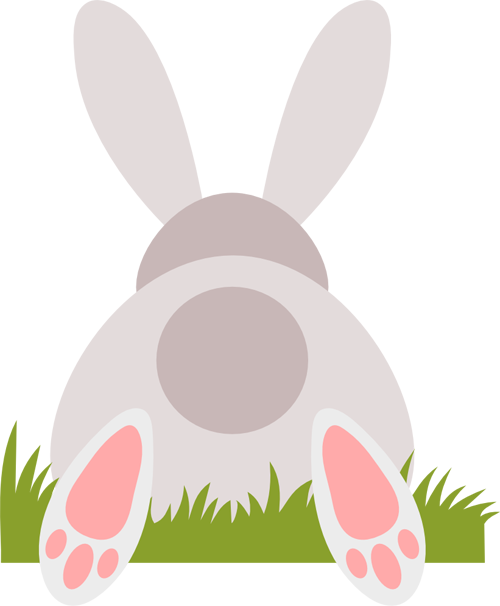Transparent Easter Bunny Rabbit Hare Pink for Easter