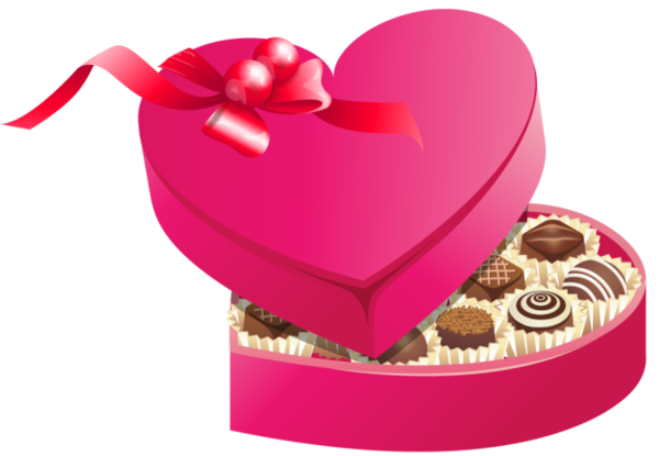 Transparent Chocolate Chocolate Box Art Heart for Valentines Day