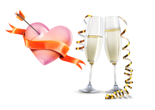 Transparent Champagne Wine Champagne Glass Heart Drinkware for New Year