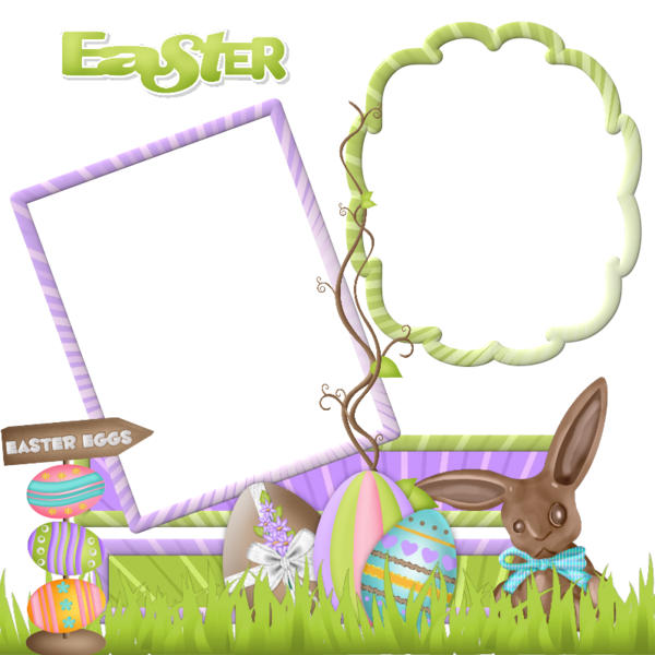 Transparent Picture Frames Easter Bunny Easter Purple Text for Easter